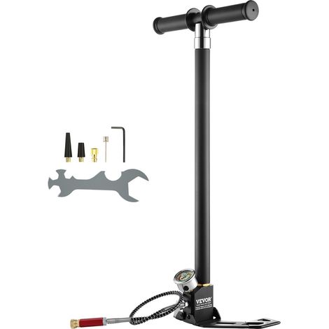 Pompe à Main PCP 4 Étages Pompe à Carabine à Air PCP 4500 PSI Haute Pression 30 MPa Manomètre à Filtre Huile-Humidité, Acier Inox pour Pistolets à Air Comprimé, Réservoir de Plongée, Paintball (1/5)