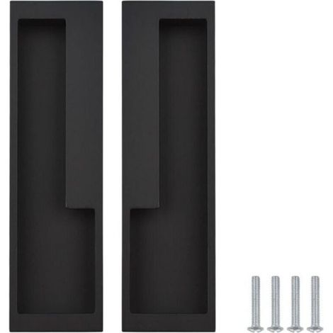 2pezzimaniglieperportescorrevoliincassate,manigliepercassettiearmadietticonviti-Nero/192mm