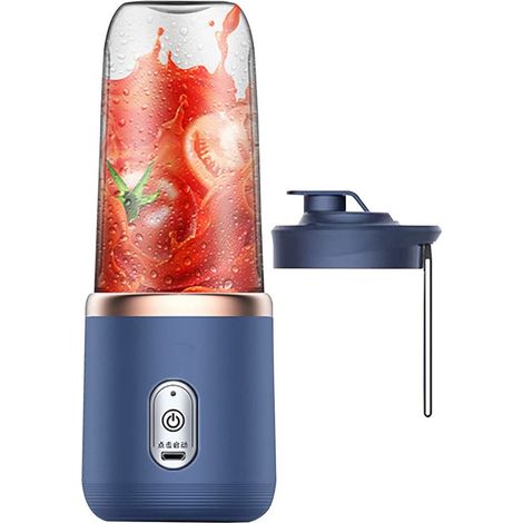 Frullatore portatile/frullatore da tavolo/frullatore elettrico da 400 ml, ricaricabile tramite USB - blu (1/4)