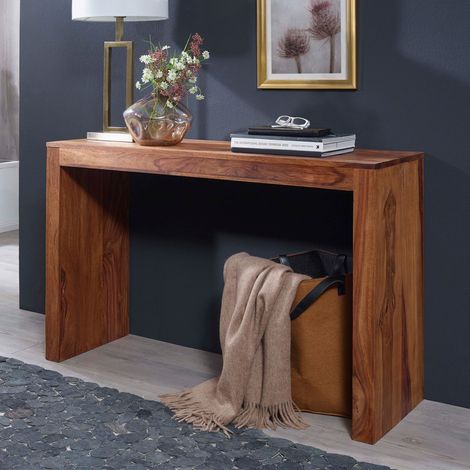 Console 115x40x75 cm style campagne en bois de sheesham massif (1/4)