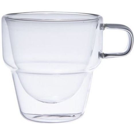Set de 6 tasses à café 10 cl Sao double paroi en verre borosilicate - Table Passion (1/2)