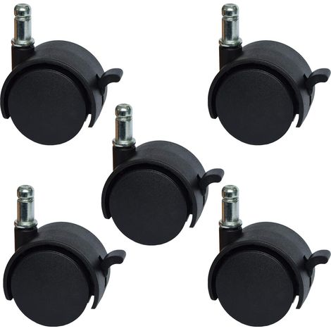 Roulettes de rechange MySit 2" pour chaises et tabourets de bureau - avec frein (lot de 5) (1/5)