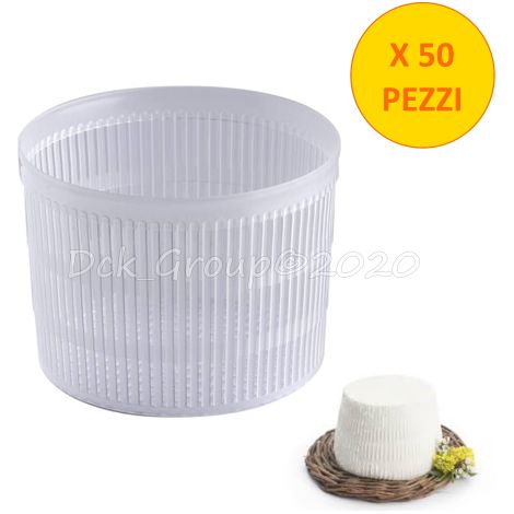 50 PEZZI Fuscella Fuscelle Forma Ricottiera Ricotta Formaggio 500 GR Fustella Stampo (1/4)