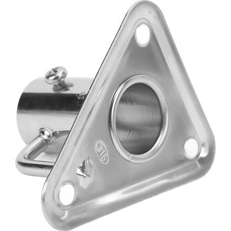 Support de mât de drapeau à 90 degrés, douille pour poteau de 1 pouce en acier inoxydable 316, base triangulaire avec contrefort pour navires et yachts (1/5)