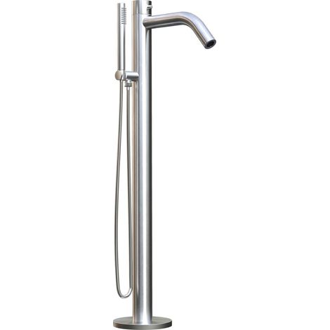Sined Oristano Mini Piantana In Acciaio Inox 316l Per Esterno Vasca Con Doccetta Inox Con Doccino Mobile Doccia Con Ingresso Acqua Calda e Fredda Ideale Anche Per Esterno (1/5)
