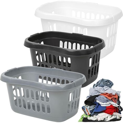 1 x Ice White Hipster Plastic Laundry Baskets