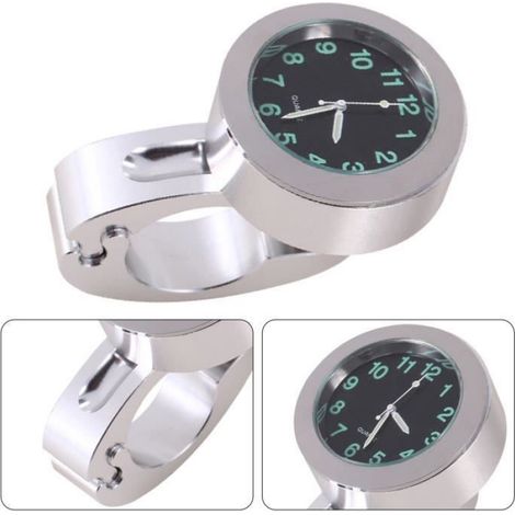 Horloge Moto - Étanche - Montage Sur Guidon 7/8 À 1 Pouces - Aluminium Billette - Pile LR626 Incluse - 1 Pièce (1/3)