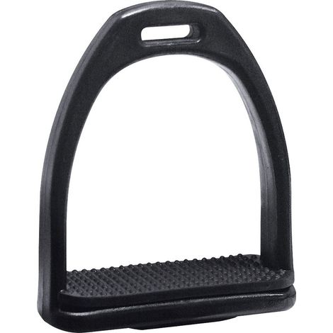 Staffe in materiale sintetico con pedana in gomma 12 cm nero