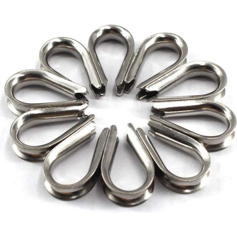 304 Stainless Steel Wire Rope Thimble, Cable Thimble Rigging, M6, 20 Pieces (1/5)