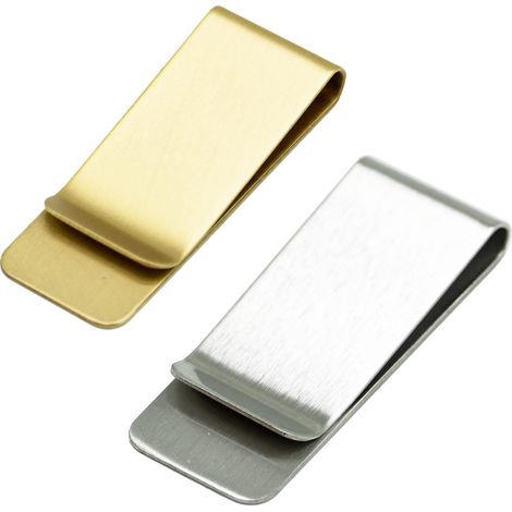 Lot de 2 pinces à billets en acie inoxydable pou ange de l'agent et des cates de cédit (agent et doé), Agent et o., unisexe