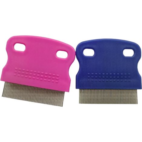 Lot de 2 peignes oculaires Irovami pour animaux - Acier inoxydable, tête ronde, dissolvant de taches lacrymales pour chiens et chats, toilettage doux (1/5)