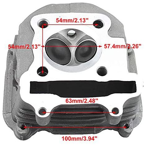 57.4mm GY6 150CC cylinder head kit for go-karts, scooters, and motorcycles. (1/4)