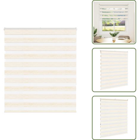 vidaXL Zebrarollo Marmorbeige 125x150cm Stoffbreite 120,9 cm Polyester (1/5)