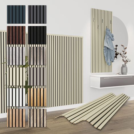 HEXIM Lamellen Akustikpaneele Comfort 0,83 m² MDF Holz flexible Wandpaneele 138,5x60cm Wandverkleidung schalldämmend (6x 1,385 Meter - 4,98 m², Palomino)