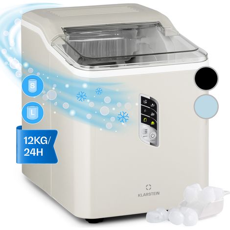 Klarstein Eiswürfelmaschine für Zuhause Camping Gastro, Schnelle Mini Eiswürfelmaschine Klein, Profi Eismaschine für Große Kleine Klare Eiswürfel, Selbstreinigend mit 1,5L Eiswürfelbehälter, 12kg/24h (1/5)