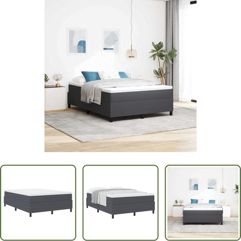 Holzrahmen - Boxspringbett Dunkelgrau und Weiß 160 x 200 cm Cordstoff (1/5)