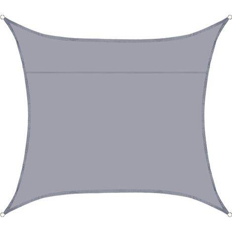 Voile d'ombrage imperméable 2,5 x 2,5 m Anthracite Rectangle Bloc UV Pare-soleil pour arrière-cour, terrasse, terrasse, jardin, activités de plein air et installations - RWVoile d'ombrage
