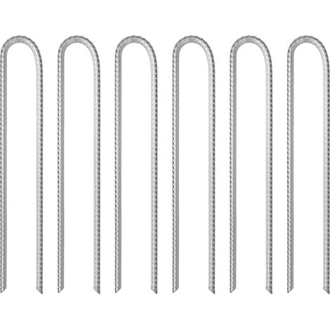 Zeltheringe 6 Stk. U-Form 37 cm Ø10 mm Verzinkter Stahl