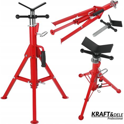 Soporte elevador de tuberías plegable y ajustable con cabezal giratorio de 1340 kg. (1/5)