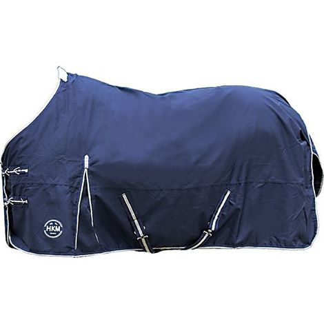 Coperta da paddock impermeabile con interni in pile e tessuto esterno 600 denari modello Eco Light: 125 cm, Blu Scuro (6900)