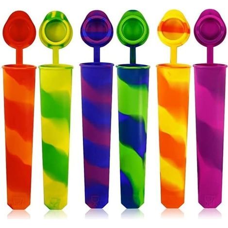 Moules à Glace En Silicone Avec Couvercle - Lot de 6pcs - Coloré (1/5)