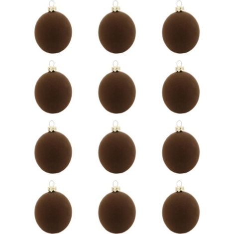 Boule de Noël floquée en velours de 6 cm (2,4 pouces), ornement décoratif en plastique, convient aux sapins de Noël, aux fêtes, aux mariages, aux soirées et à la décoration intérieure (1/5)