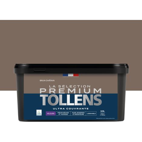 Tollens - Peinture intérieure couleurs - La Sélection Premium Velours - Ultra Couvrante - Brun Châtain 2,5 L - 30m²