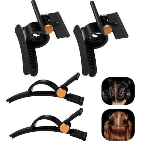 Set mit 4 vergoldeten Haarspangen für Dyson Airwrap Haartrockner, 2 breite Haarspangen und 2 rutschfeste Griffe (1/5)