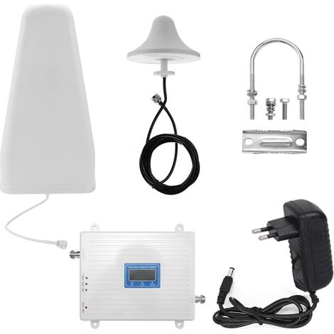 Tri-Band Universal Amplifier 900/1800/2100 GSM DCS WCDMA 2G/3G/4G LTE Signal Booster Kit 110-220V EU (1/5)