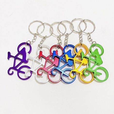 12 pièces Ouvre-Bouteille en Forme de Vélo Porte-clés Vélo Décapsuleur Bière Porte-Clé D'ouvreur de Bouteille en Aluminium Ustensiles de Bar Cuisine MODERN Ouvre-Bouteille De Vélo Décor De Vélo