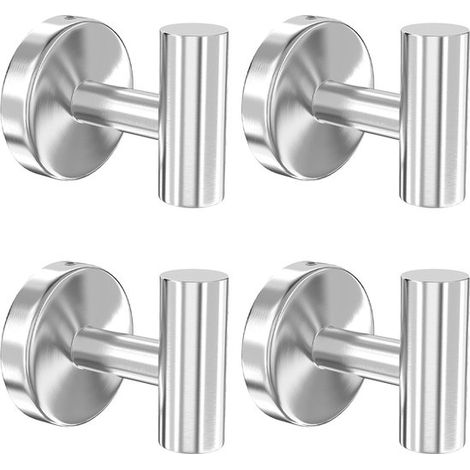 Ganci - 4 pezzi - Ganci appendiabiti - Ganci - Gancio appendiabiti - Acciaio inossidabile - Gancio portachiavi - Gancio a ventosa - Ganci - Appendi asciugamani - Gancio da parete - Gancio da parete - (1/5)