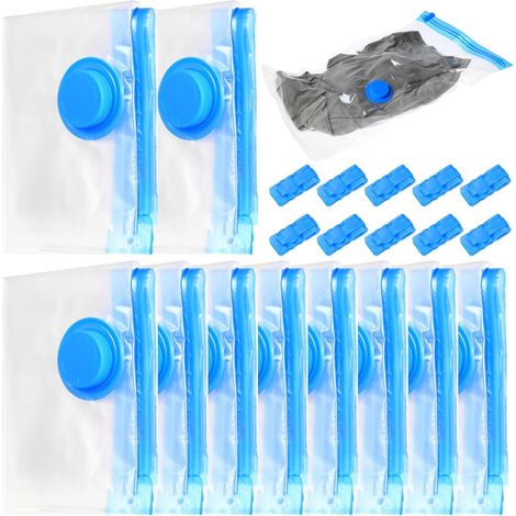 10 Sac Sous Vide,Double Fermeture,Valve à Vis,PA et PE,Rangement Voyage