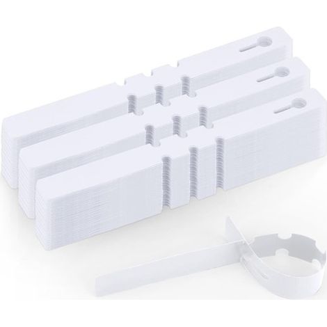 300 etiquetas para plantas frutales, 2 x 21 cm, para colgar, para huerto, uso exterior, plástico - blanco