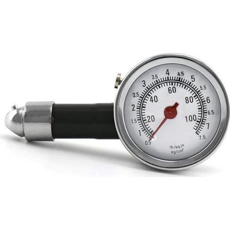 Manomètre de pression des pneus 0-100 PSI - Testeur de pression précis pour voitures et motos - Manomètre portable - Noir (1/5)