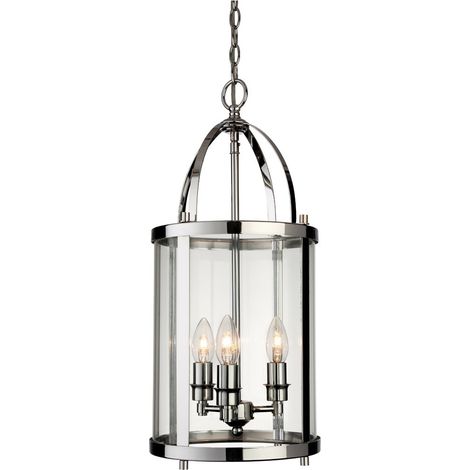 Firstlight Imperial - Lanterne à suspension ronde à 3 ampoules au fini chrome, E14