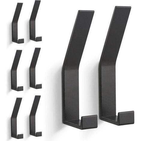 8-teiliges Wandgarderobenhaken-Set (mit unsichtbaren Schrauben), moderne Garderobe für Jacken, Mäntel, Kleidung, Schals, Handtaschen und mehr (Schwarz), von DEBUNS (1/5)