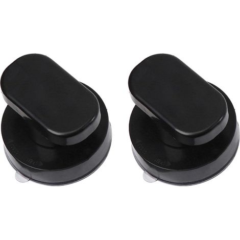 Lot de 2 poignées de porte à ventouse pour porte coulissante en verre - Sans perforation - Ventouse puissante - Pour porte en verre de salle de bain, balcon - Noir (1/3)