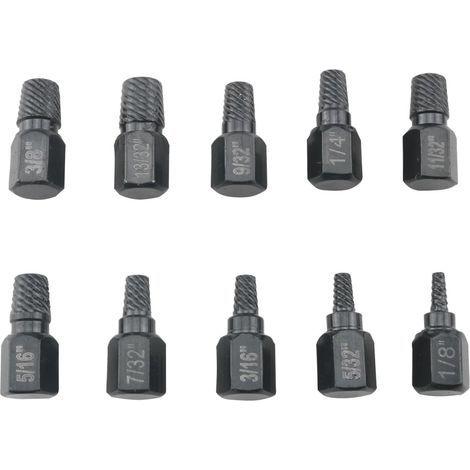 10PCS Hexagon Socket Head Screw Extractor Alloy Steel Screw Extractor Kit Slip on Nut Extractor Broken Screw Extractor Set Black (1/5)