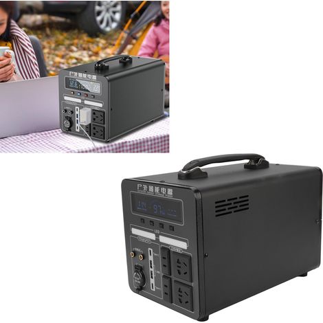 LFP Tragbare Powerstation Solargenerator 480 Wh 600 W Schwarzes Aluminium Silikongehäuse 120000 mAh Reise Camping (1/5)