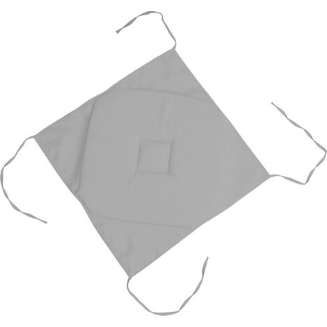 Galette de chaise 4 rabats 40 x 40 cm Nelsen gris perle (1/4)