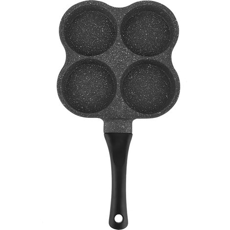 Poêle antiadhésive en aluminium 4 cavités pour crêpes, omelettes et œufs, poêlon à petit-déjeuner, ustensile de cuisine. (1/5)