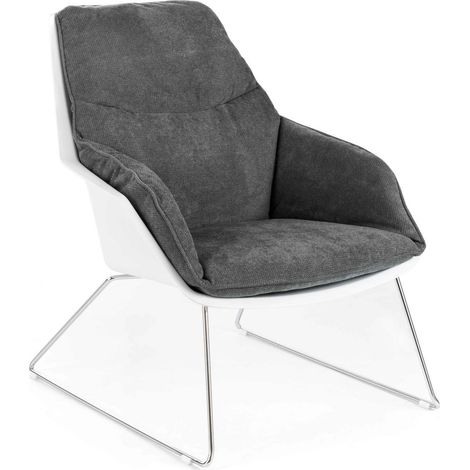 Gemütlicher dunkelgrauer Polipropylen-Sessel 85 cm x 74 cm H. 86 cm (1/5)