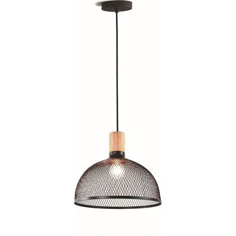 Lámpara colgante de diseño industrial en metal de rejilla Meadow (1/3)