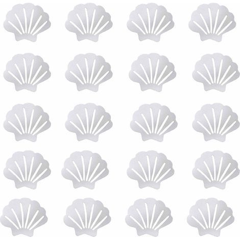 20Bande antidérapante de sécurité en feuille, motif coquillage, 7 x 9 cm - bande adhésive, imperméable, transparente (1/5)