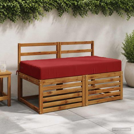 vidaXL Almohada para el asiento SOEST 100% Poliéster Rojo vino tinto (1/5)