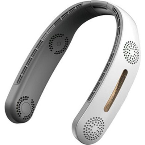 Ventilador de cuello de 4000 mAh - 3 velocidades de enfriamiento - Ventilador personal portátil para uso en interiores y exteriores - Blanco, 21814047mm (1/4)