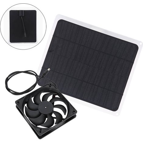 Générateur solaire, ventilateur d'extraction solaire monocristallin 10W 12V avec sortie USB, pour animaux de compagnie. (1/5)