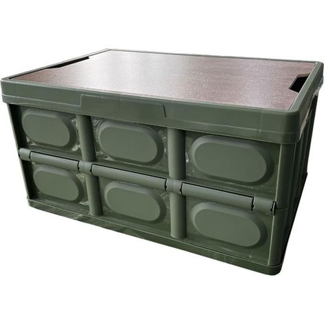 Aufbewahrungsbox mit Deckel 20L Campingbox Faltbar Kofferraum Organize Camping Zubehör für Reisen im Freien, Camping, Familie - Grün (1/4)