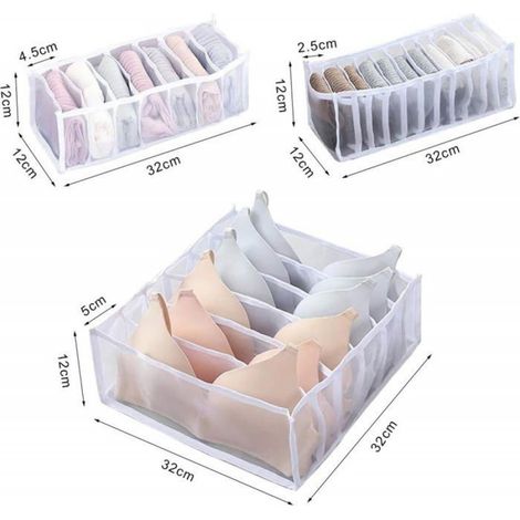 1 Organisateur de tiroir, Boîtes en tissu pour t-shirts, cravates, sous-vêtements, Rangement chambre (1/4)