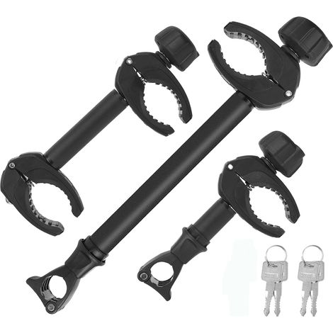 Lot de 3 supports de cadre de 25 cm + 32 cm + 45 cm, verrouillables, pour tube en U : diamètre 2,5-3,0 cm, support de rechange universel pour tous les porte-vélos arrière courants (1/5)